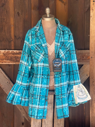Flared Sleeve Flannel- FRENCH QUARTER